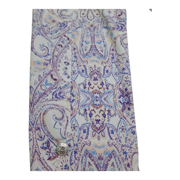 Chicos Paisley Button-Up Blazer Jacket Womens Size 3 16/18 Long Sleeve Stretch - Picture 12 of 15